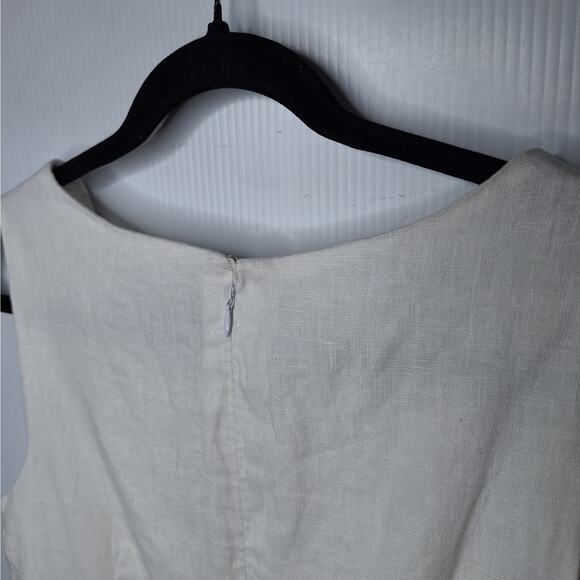 LTS Long Tall Sally 100% Linen Shift Dress Lace Trim 4 Tall Sleeveless White - Picture 11 of 11